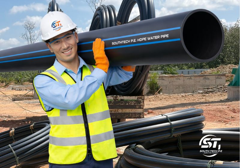 ท่อ HDPE ประปา คาดฟ้า 200 mm PN 16 SDR 11PE100